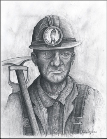 367x475 The Solovey Art Collection - Coal Miner Sketch. 