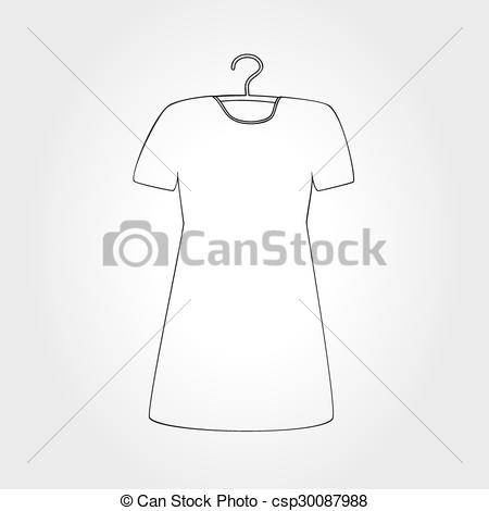 450x470 Dress Hanging On Grey Background. Dress Hanging On Coat Hanger In - Coat Hanger Sketch