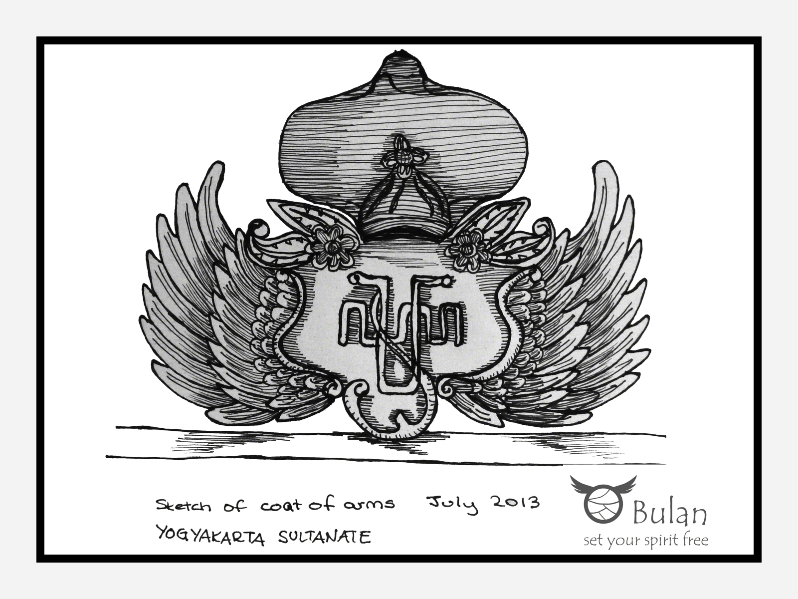 1600x1200 Sketch Of The Day No 74 Coat Of Arms Of Yogyakarta Sultanate - Coat Of Arms Sketch