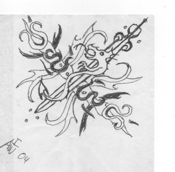 600x590 Tribal Coat Of Arms Sketch By Dark Corvid - Coat Of Arms Sketch