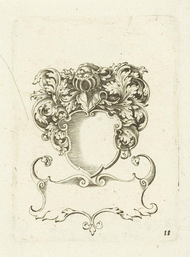 666x900 Coat Of Arms Of The Family Huydecoper, Michiel Le Blon Drawing By - Coat Of Arms Sketch