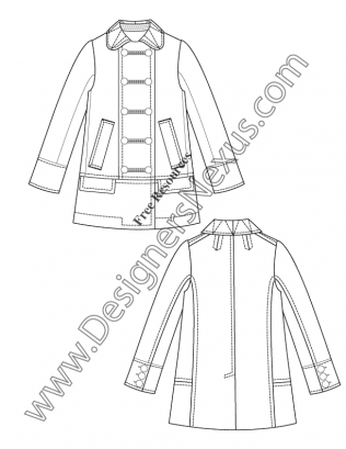 316x409 Free Downloads Illustrator Coat Flat Sketches - Coat Sketch