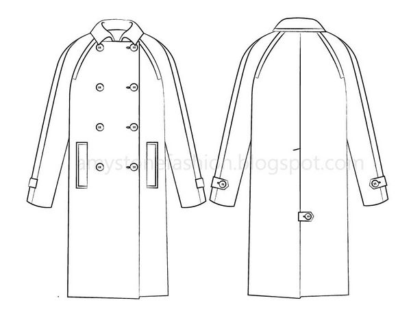 Trench Coat Sketch at PaintingValley.com | Explore collection of Trench ...