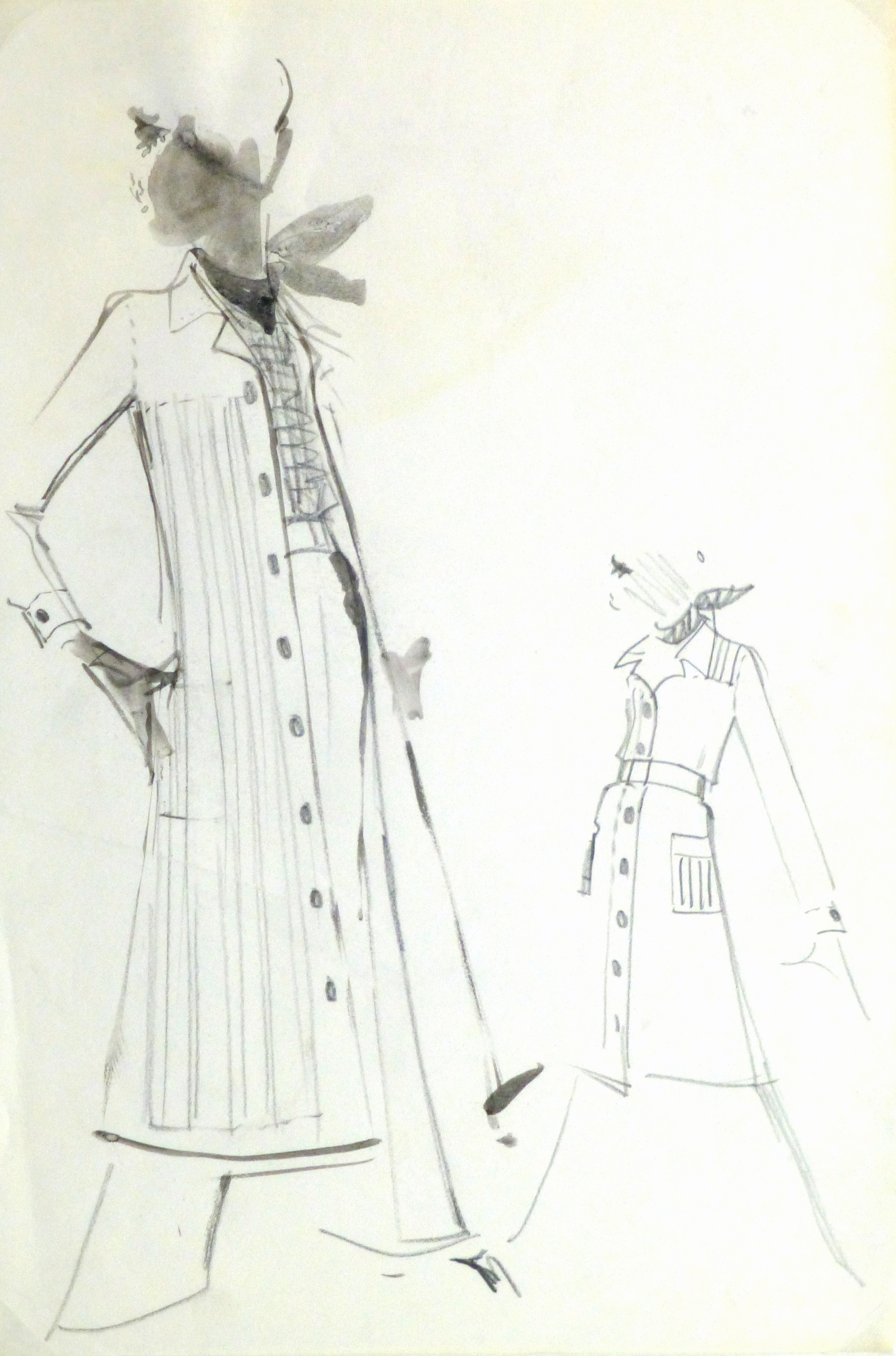 2535x3834 Rt Watercolor Amp Pencil Fashion Sketch - Coat Sketch