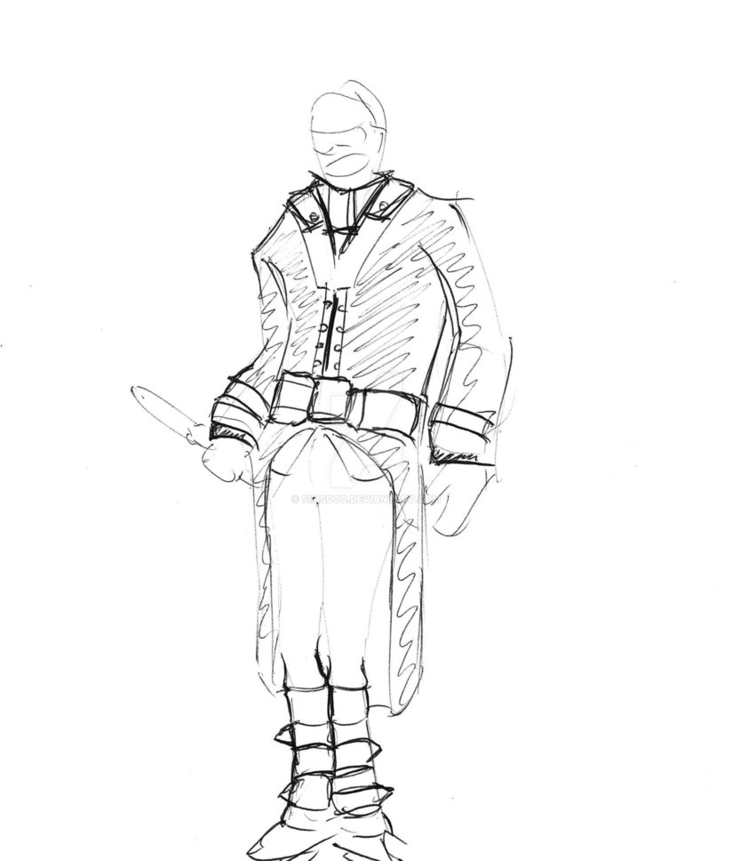 825x968 Spy Trench Coat Sketch 001 By Simsdoc - Coat Sketch