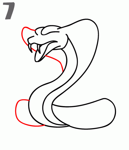 417x485 How To Draw A Cobra - Cobra Sketch
