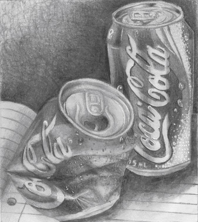674x755 Pop Can Drawing - Coca Cola Can Sketch