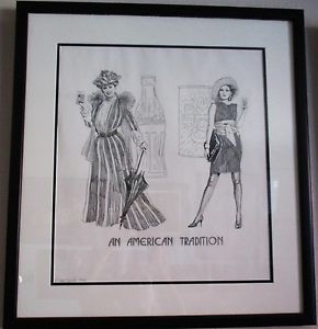 290x300 Lee Dubin Framed Original Pencil Sketch Coca Cola An American - Coca Cola Sketch