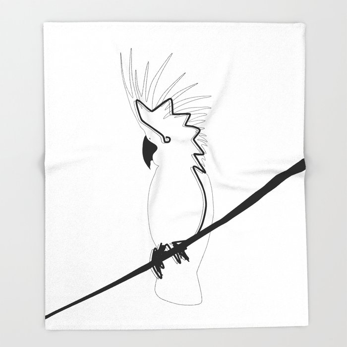 700x700 Cockatoo In Line Throw Blanket By Explicitdesign Society6 - Cockatoo Sketch