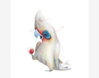 340x270 Cockatoo Sketch Etsy - Cockatoo Sketch