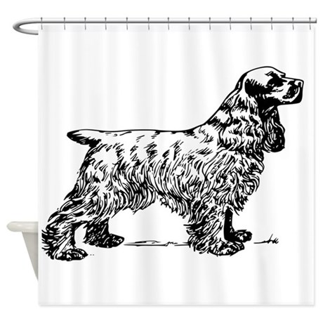 460x460 Cocker Spaniel Shower Curtains - Cocker Spaniel Sketch