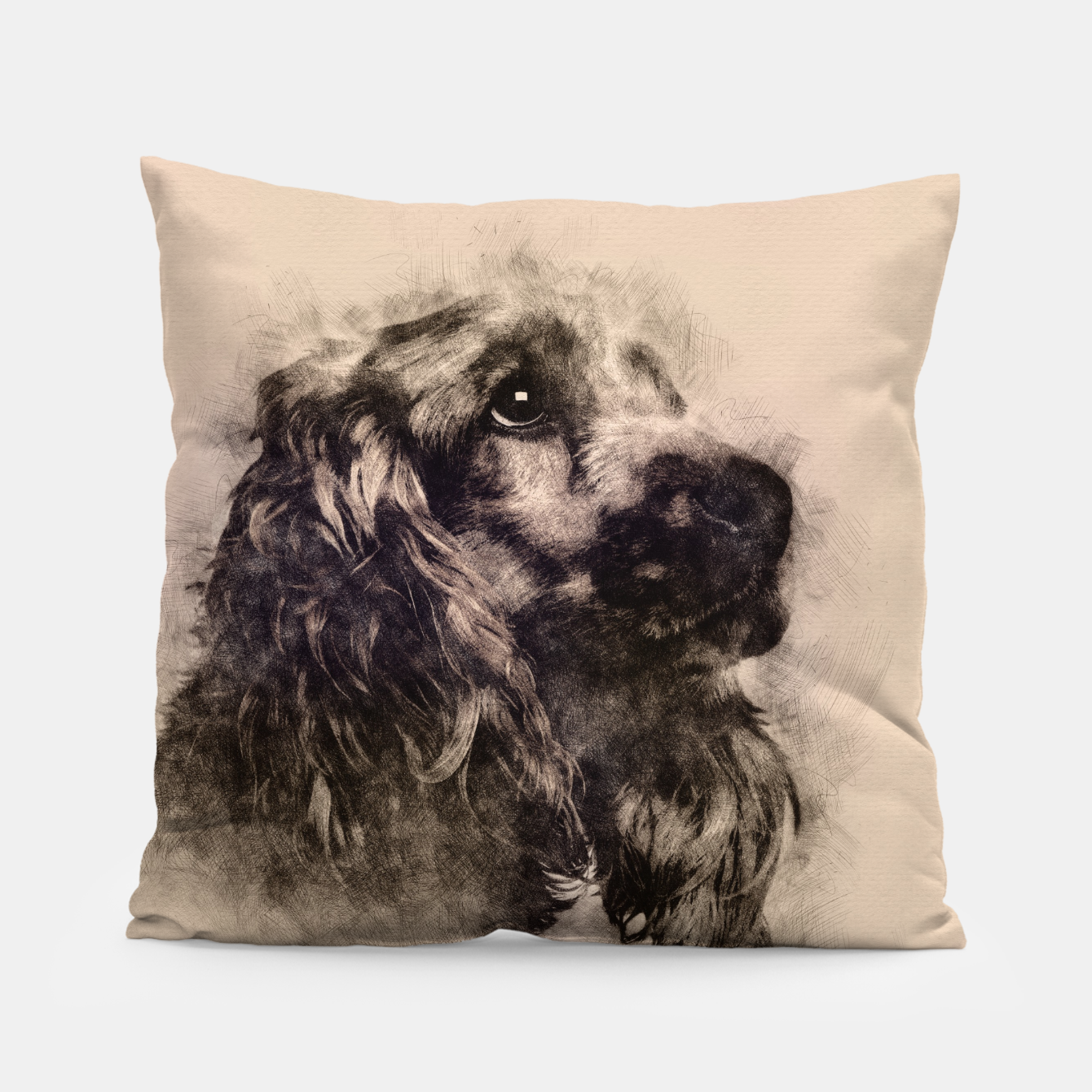1340x1340 English Cocker Spaniel Sketch Pillow, Live Heroes - Cocker Spaniel Sketch