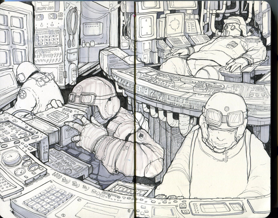 900x707 In The Cockpit By Alexkonstad - Cockpit Sketch