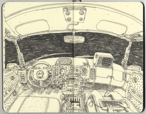 600x469 Sketch Club - Cockpit Sketch