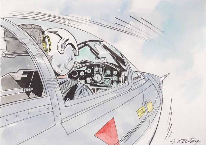 700x493 Weinberg, Albert - Cockpit Sketch