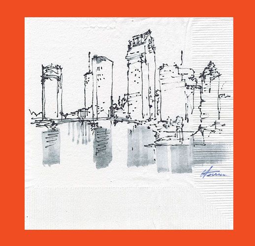 518x500 Cocktail Napkin Sketch Contest 2010 Entries Of Merit Urban - Cocktail Napkin Sketch