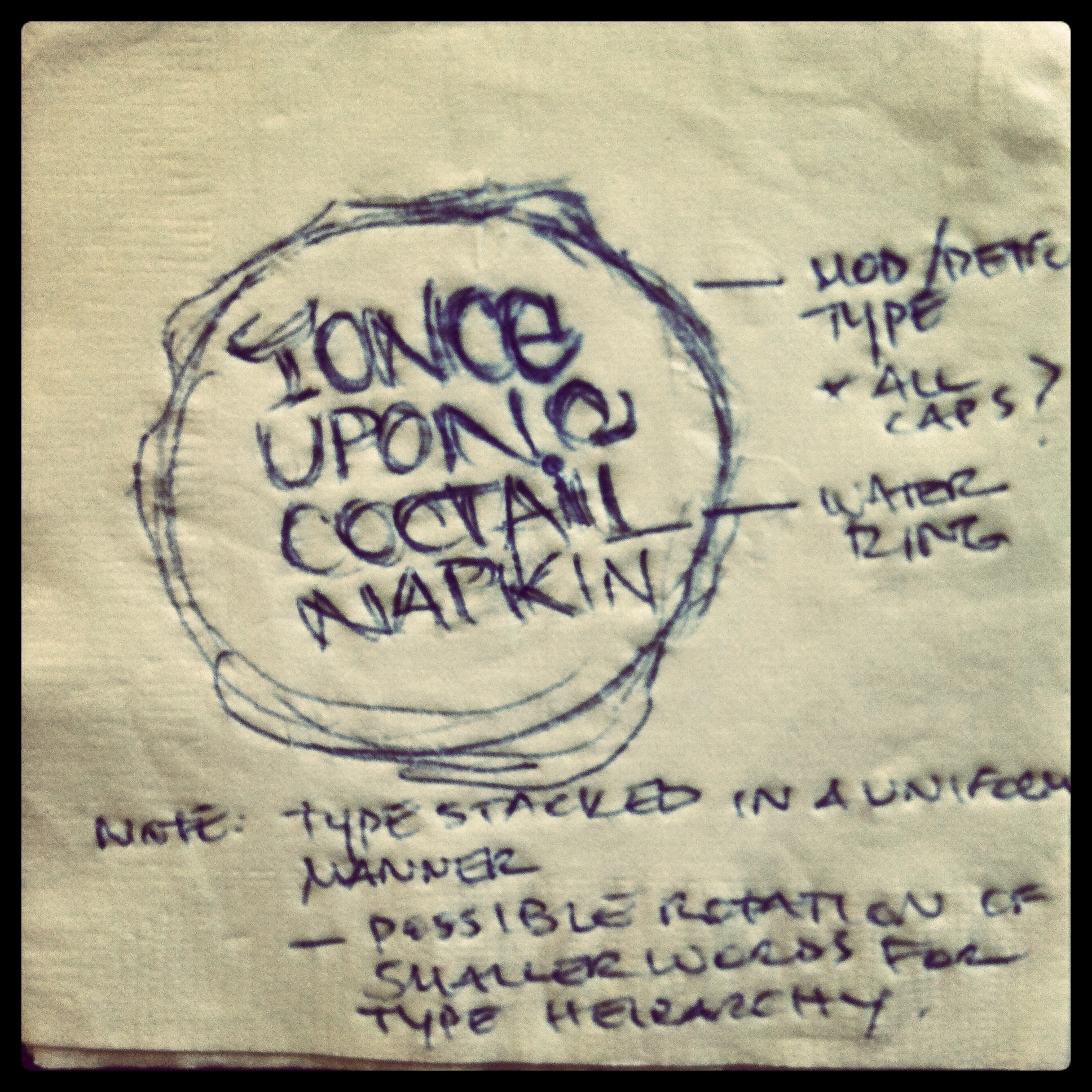 1936x1936 Once Upon A Cocktail Napkin I Heart Art - Cocktail Napkin Sketch