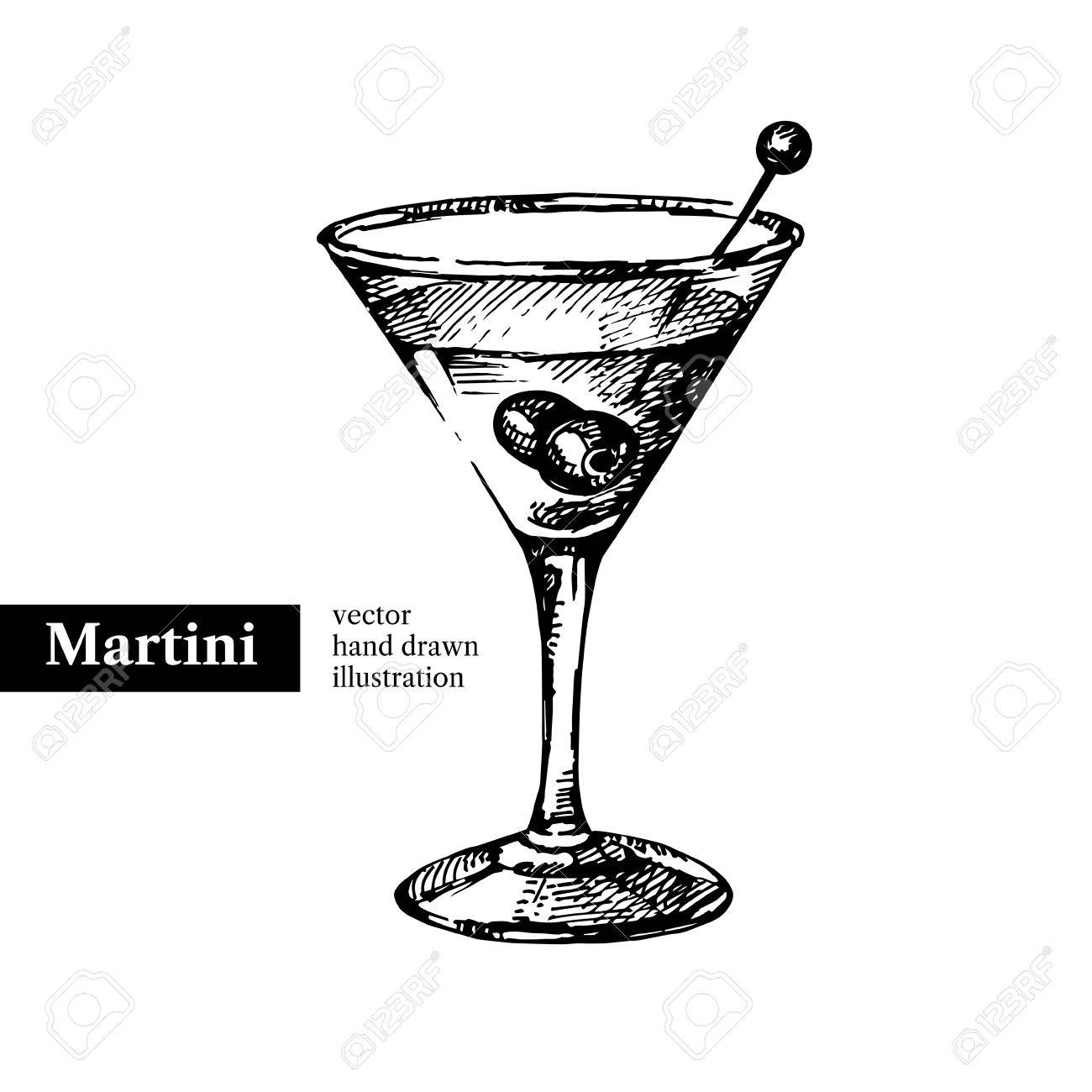 1300x1300 Drawn Cocktail Vintage - Cocktail Sketch