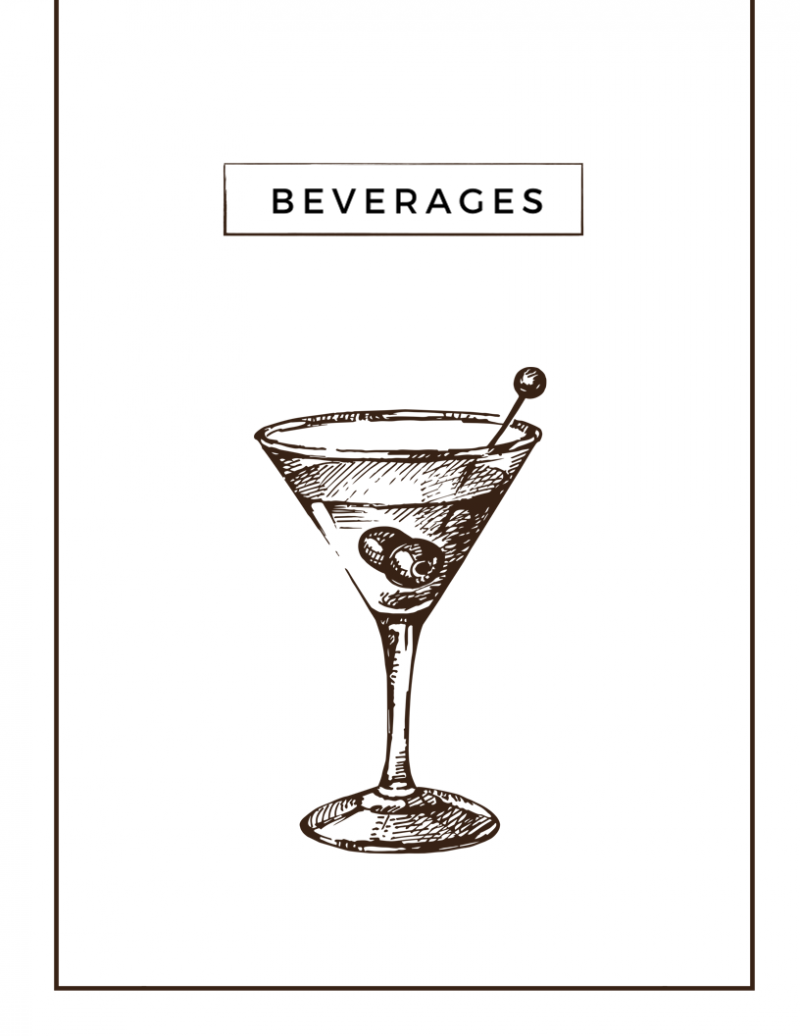 800x1036 Minimal Sketch Food Amp Drink Menu - Cocktail Sketch