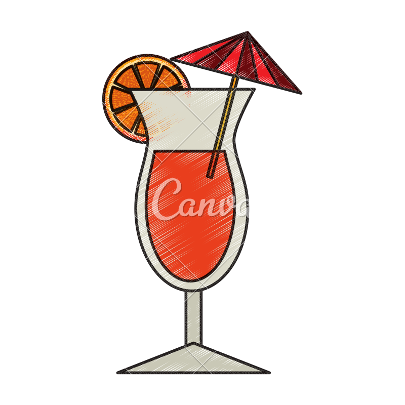 800x800 Tropical Cocktail Sketch - Cocktail Sketch