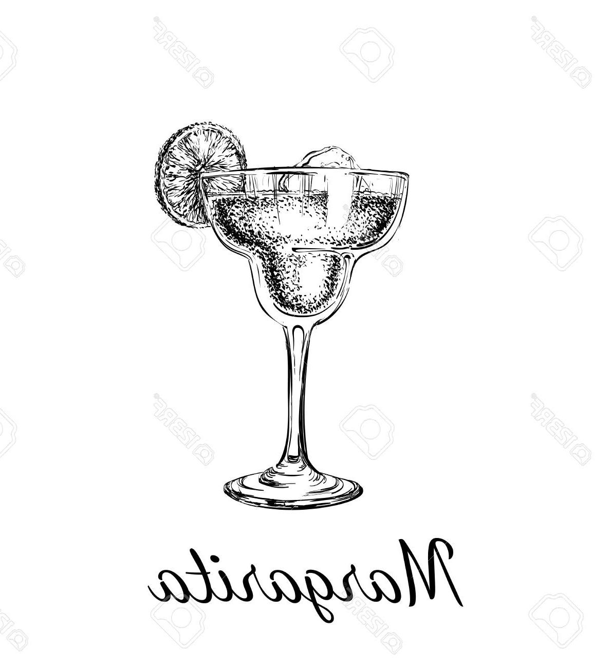 1189x1300 Unique Hand Drawn Sketch Margarita Cocktail Drinks Drawing - Cocktail Sketch