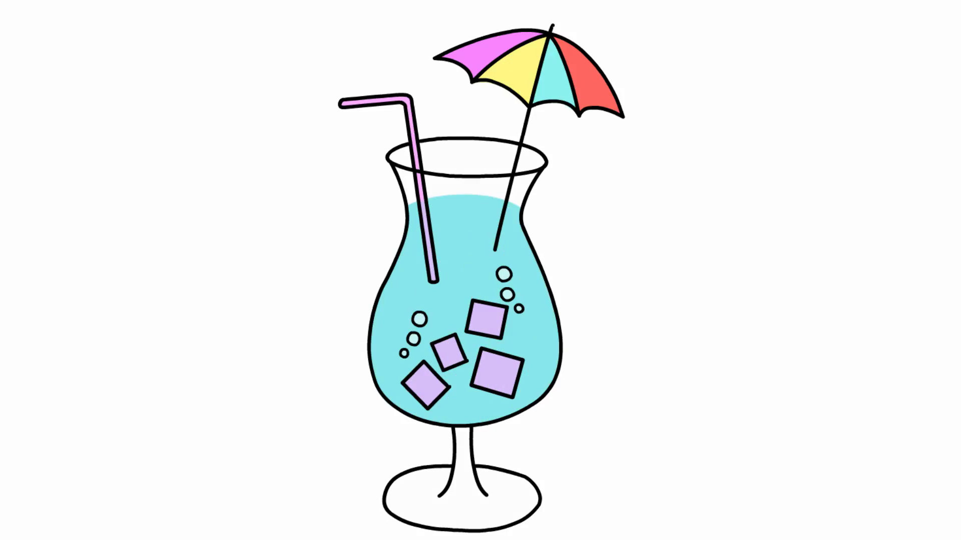 1920x1080 Cocktail Sketch Illustration Hand Drawn Animation Transparent - Cocktail Sketch