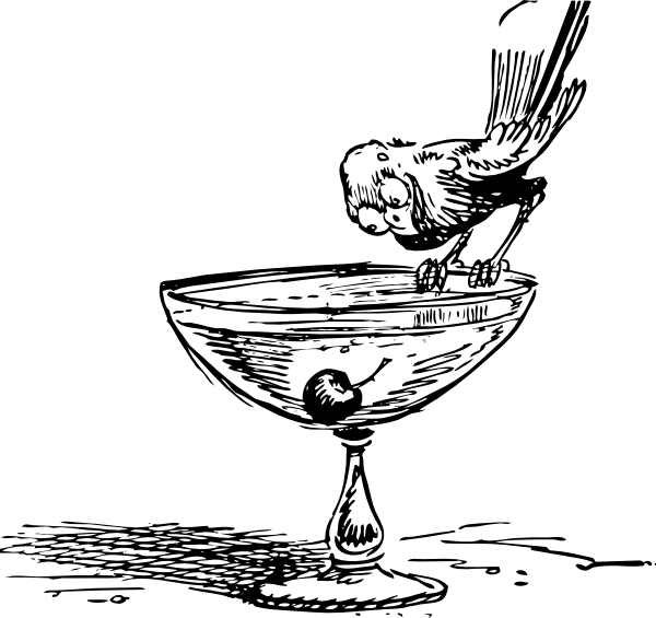 600x565 Bird On A Cocktail Clip Art - Cocktail Sketch