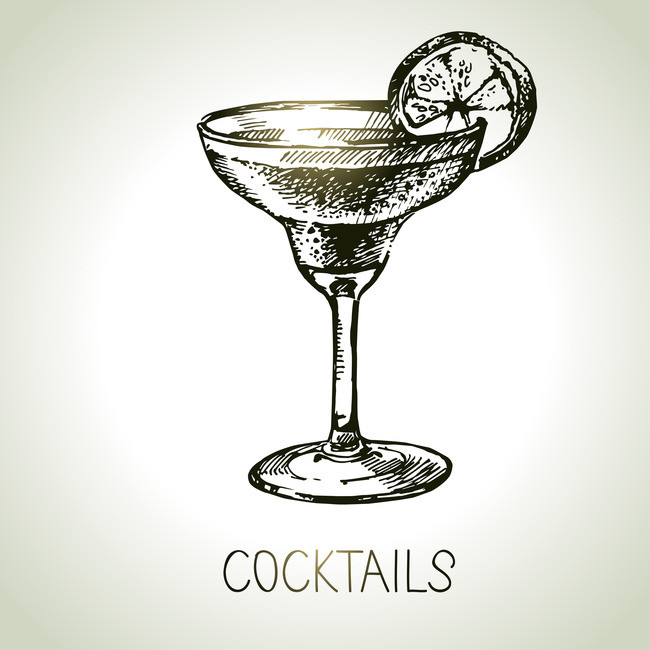 650x650 Bloody Mary Cocktail Of Handpainted Background, Sketch, Textured - Cocktail Sketch