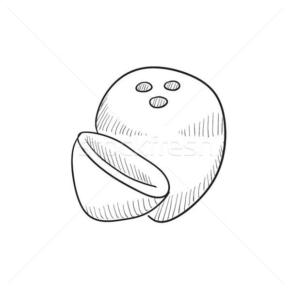 600x600 Coconut Sketch Icon. Vector Illustration Andrei Krauchuk - Coconut Sketch