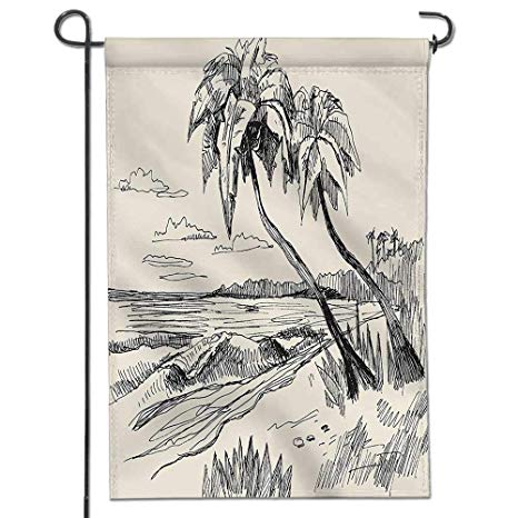 466x466 Mikihome Memorial Garden Flags Original Sketch Of - Coconut Sketch