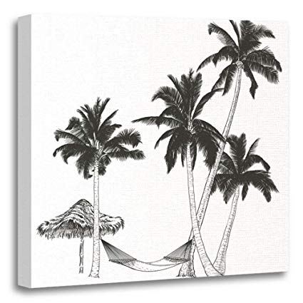 425x425 Emvency Painting Canvas Print Artwork Decorative Print - Coconut Sketch