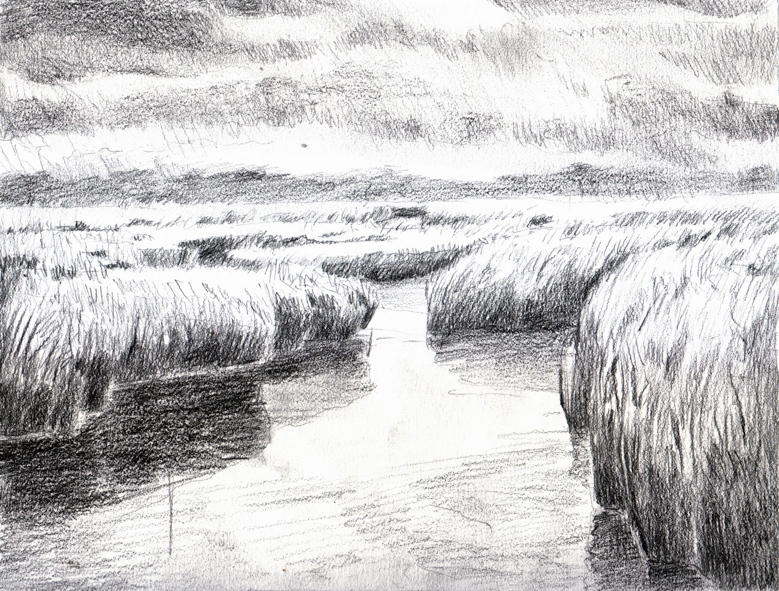 1600x1214 Katherine Kean Fine Art Great Marsh Sketch - Cod Sketch
