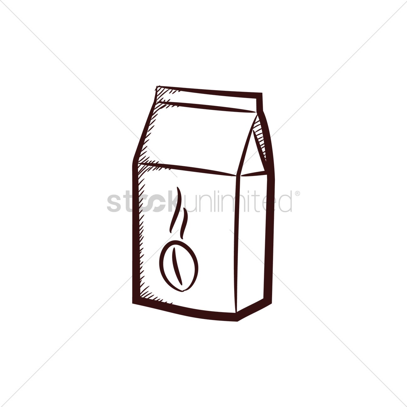 1300x1300 Coffee Bean Paper Bag Vector Image - Coffee Bean Sketch