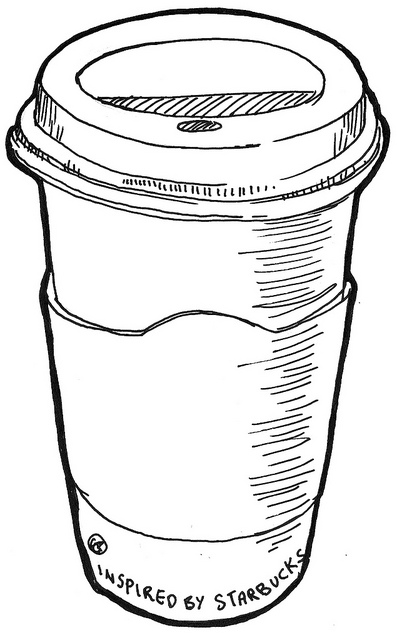 397x640 Drawn Coffee Cup Drawing - Coffee Cup Sketch
