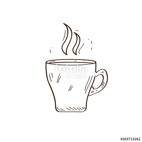 500x500 Isolated Retro Coffee Mug Sketch Stock Image And Royalty Free - Coffee Cup Sketch