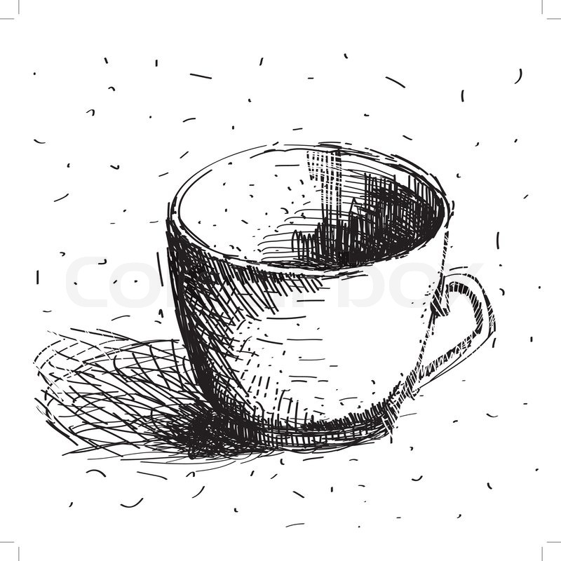 800x800 Scribble Coffee Cup Isolated On White Background Hand Drawing - Coffee Cup Sketch