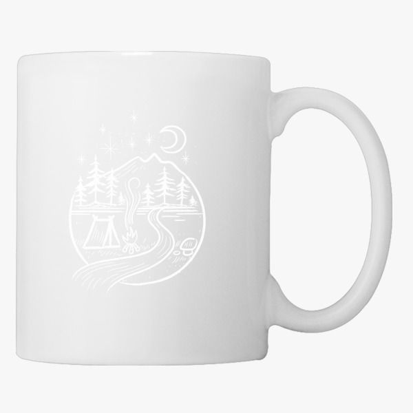 600x600 Camping Sign In Modern Sketch Coffee Mug - Coffee Cup Sketch