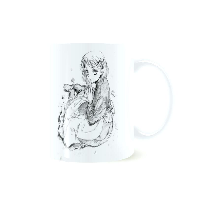 800x800 Coffee Cup Sketch Anime Cute Sketch Girl Miss Mug Coffee Milk - Coffee Cup Sketch