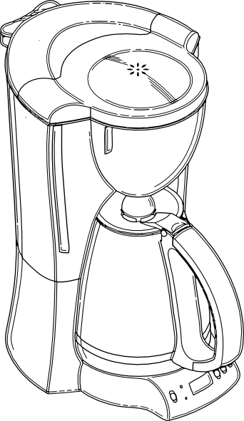 342x591 Coffee Maker Clip Art - Coffee Maker Sketch