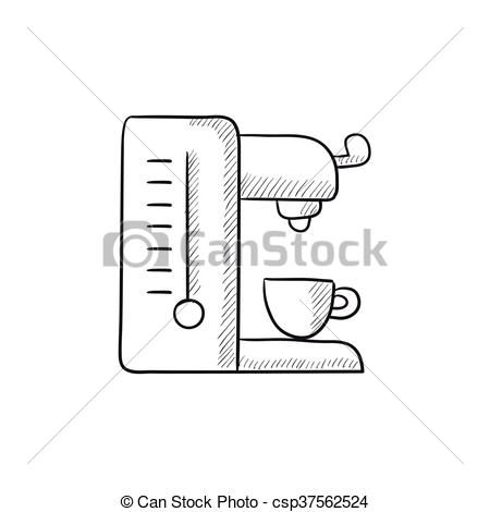 450x470 Coffee Maker Sketch Icon. Coffee Maker Vector Sketch Icon - Coffee Maker Sketch