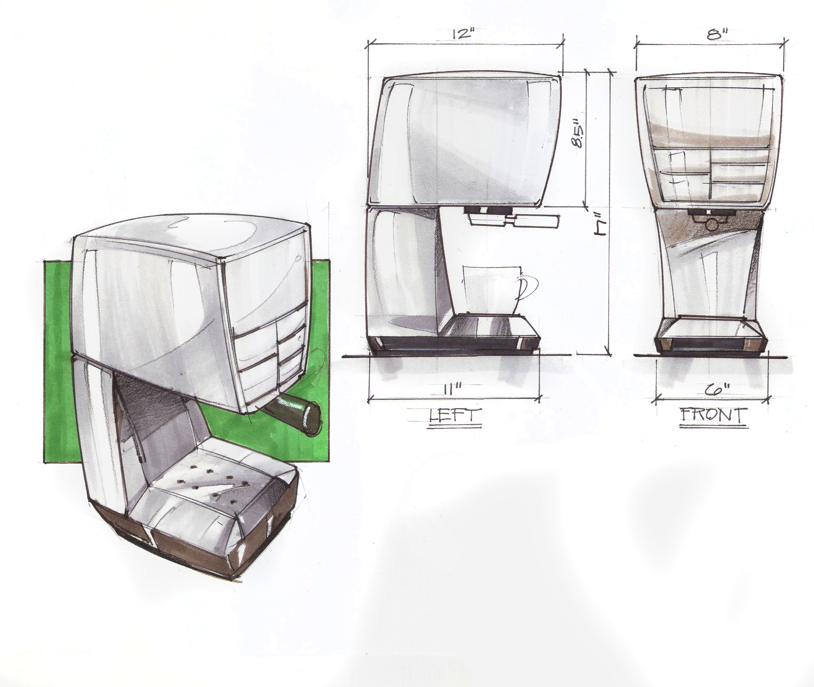 2660x2248 5 Exercises To Help You Learn To Draw Perspective - Coffee Maker Sketch