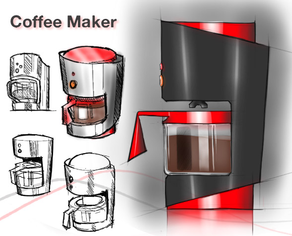 588x475 Sketch Challenge 23 Coffee Maker, June 2009 - Coffee Maker Sketch