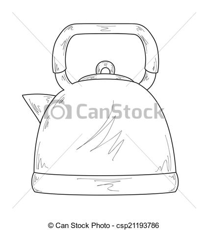 424x470 Sketch Of The Coffee Maker, Vector, Isolated. - Coffee Maker Sketch