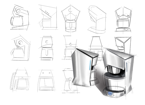 600x436 Sketches By Alejandro Arciga - Coffee Maker Sketch