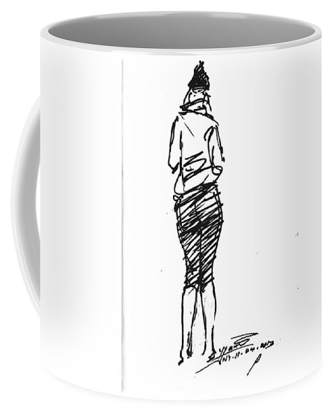 479x600 Girl Sketch Coffee Mug For Sale By Ylli Haruni - Coffee Mug Sketch