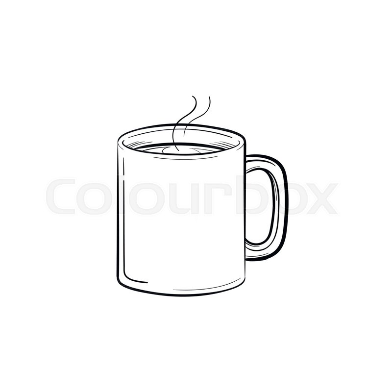 800x800 Mug Of Hot Drink Hand Drawn Outline Doodle Icon. Coffee Mug With - Coffee Mug Sketch