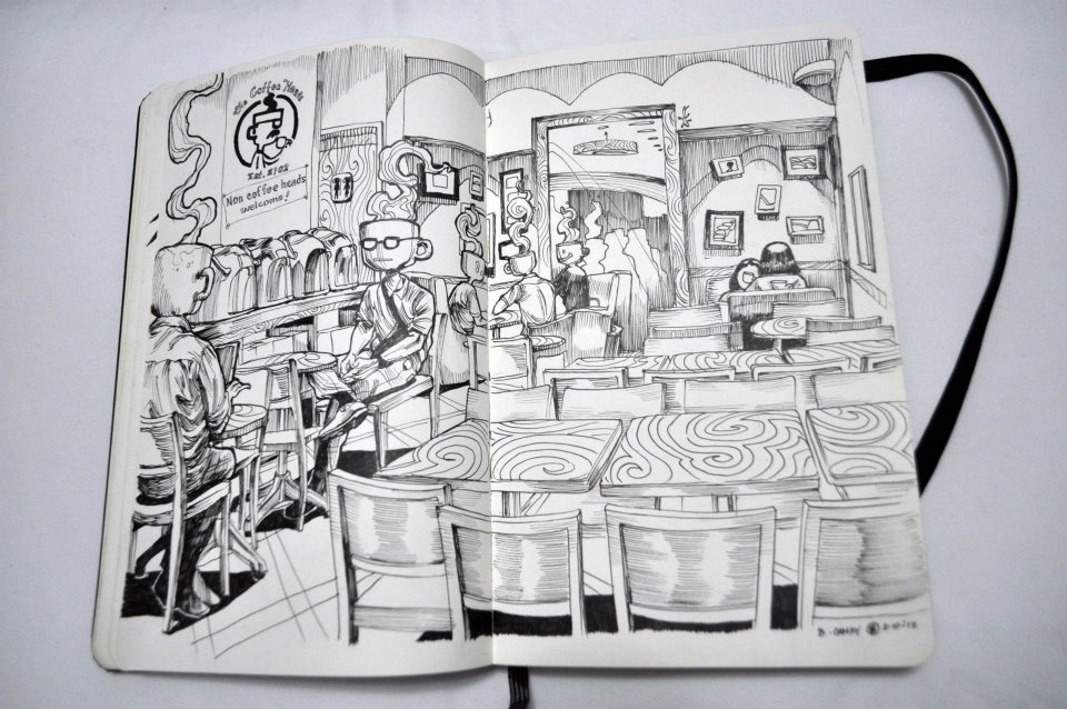 960x638 Coffee Shop Sketch 2 By The Hand - Coffee Shop Sketch