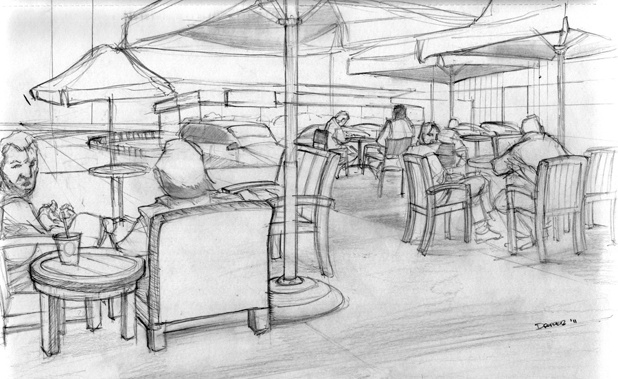 900x552 Drawesome Coffee Shop Sketch - Coffee Shop Sketch