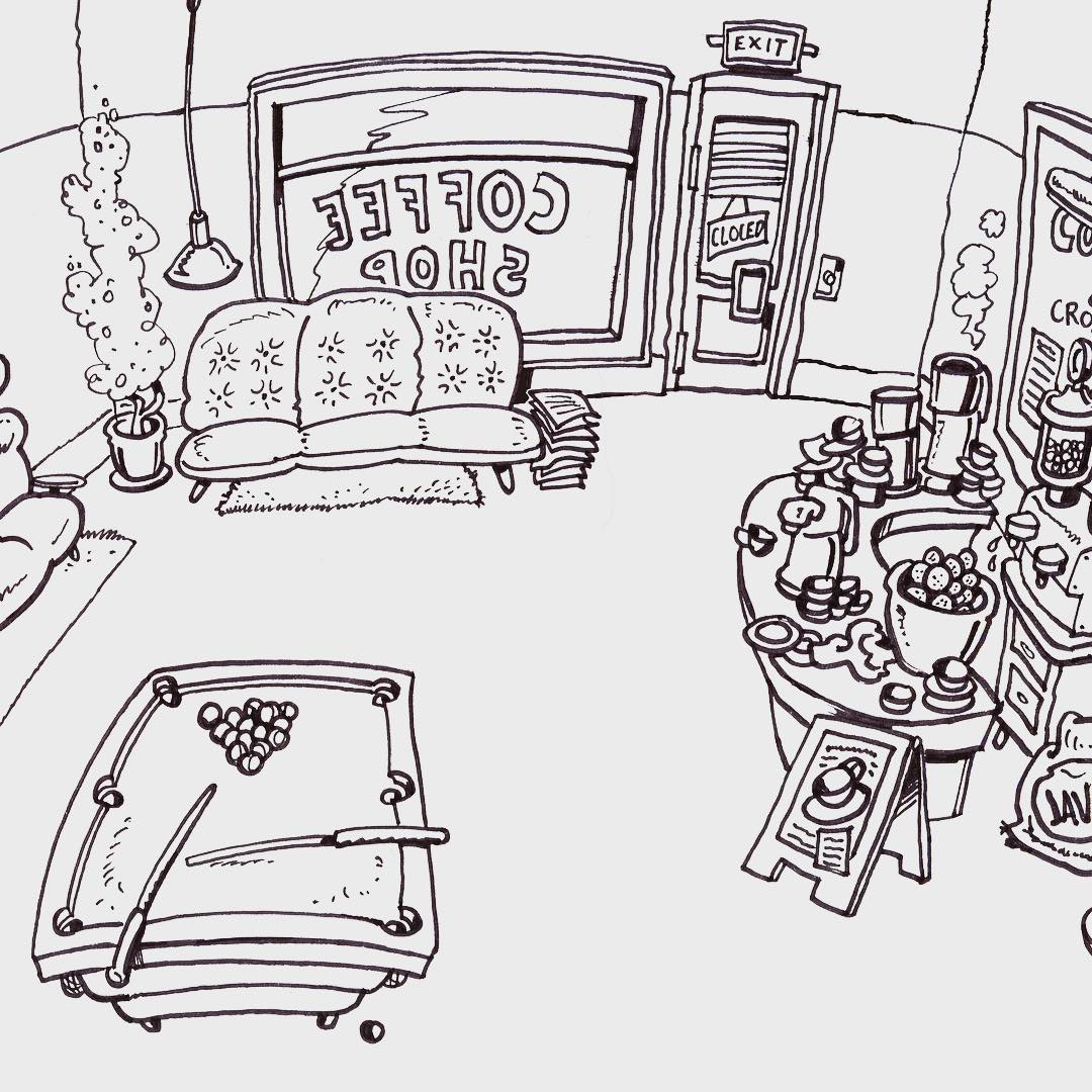 1080x1080 Image - Coffee Shop Sketch