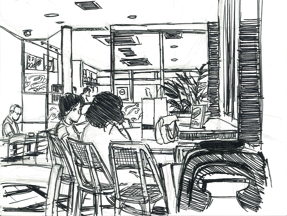 1000x754 My Upcoming Hiatus And A Tokyo Coffee Shop Sketch Kristina - Coffee Shop Sketch